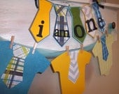 Mustache Bash/LIttle Man Party- Onesie and Tie Banner & I am One Highchair Banner set