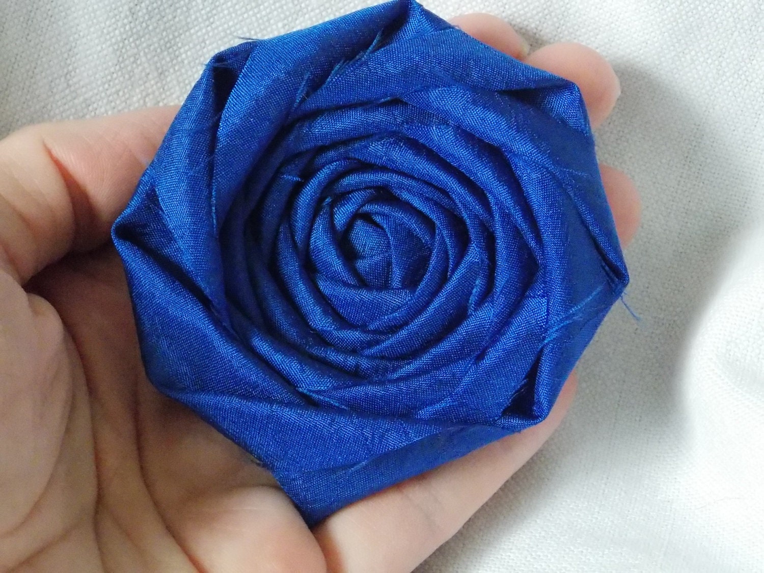 Rosette Fabric Flower Rosette Blue Hair Flower Corsage Brooch Pin Mothers Day Wedding Decor Bridal Flower