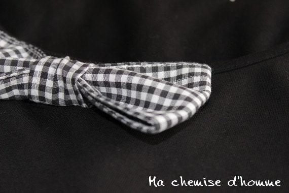A shirt cuff re-purposed in bow tie - Custom order S,M or L