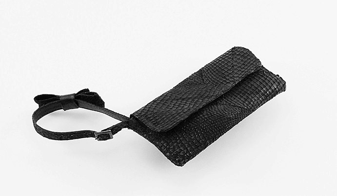 iPhone 5 case from black fish leather