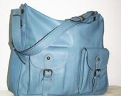 Eden. Light Blue Leather Handbag Leather Messenger Leather Purse Leather Crossbody Bag