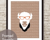 You Can't Buffalo a Buffalo (Buffalo with Glasses and Tie) 11x14 Print (Featured in Latte Brown, Crimson and Black) Buy 3 Get One Free
