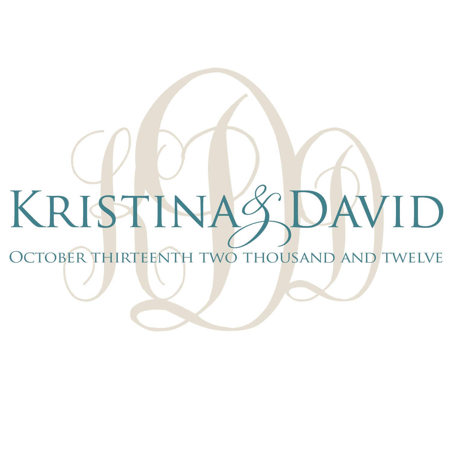 Custom Wedding Couple Monogram Personalized (M23)
