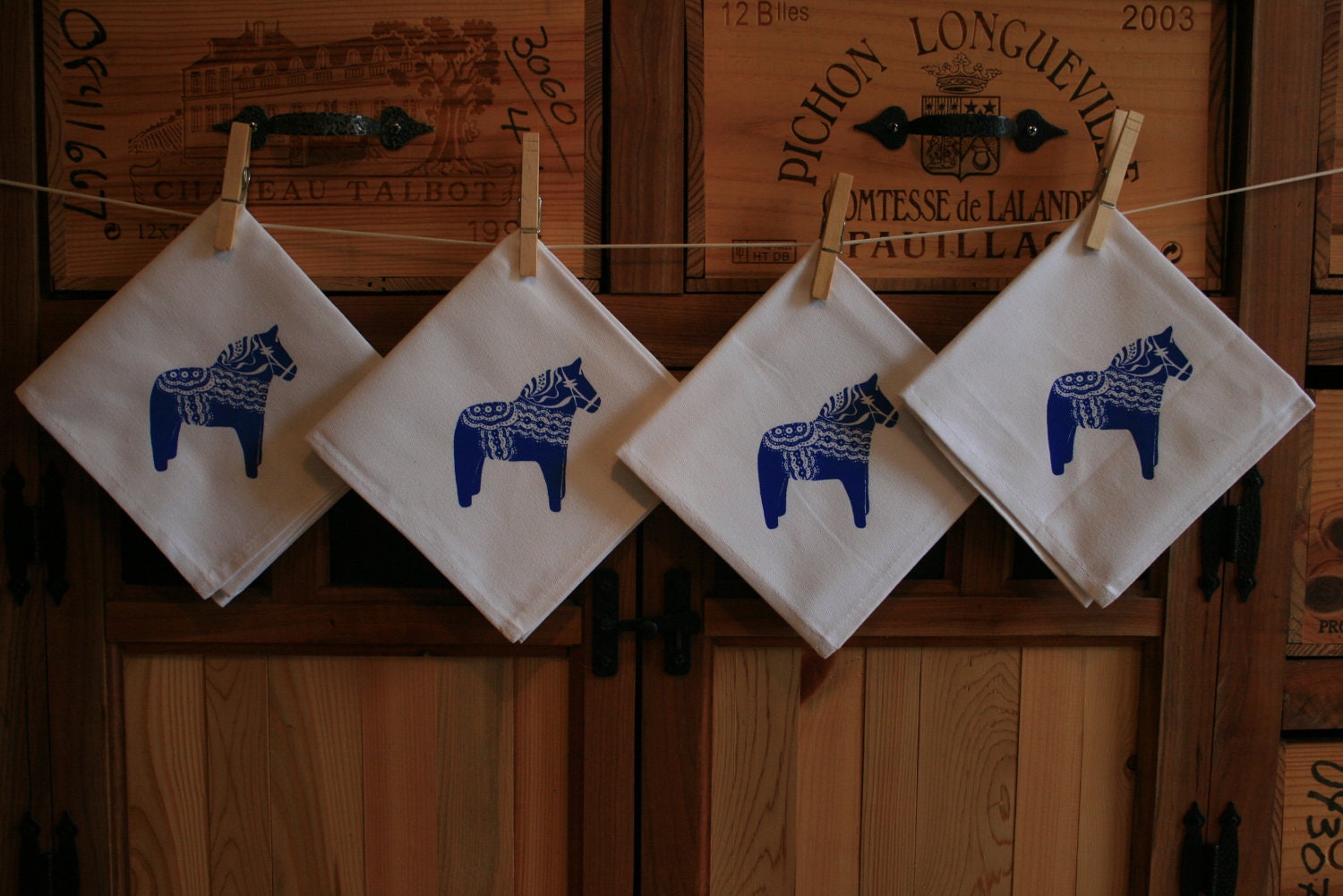 Blue Dala Horse Napkins - nickflavin