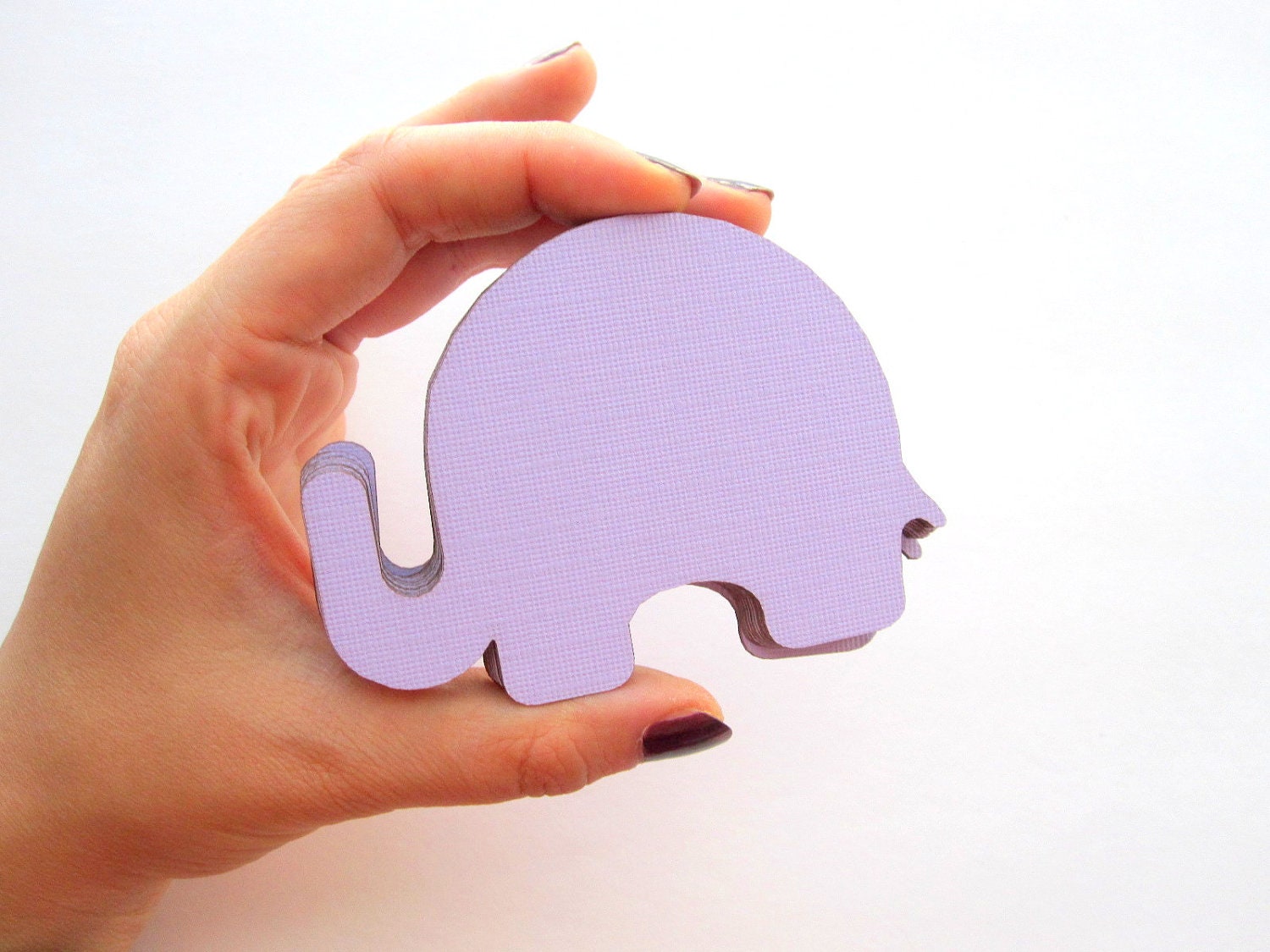 24 light purple Elephant die cut (3.5 x 2.5 inches) Textured Cardstock die cut A371