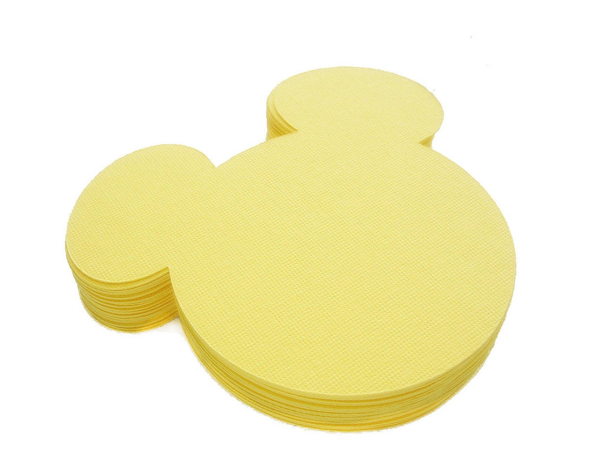 18 Mickey Mouse die cut (4 x3.75 inches) in Yellow A139 Il_170x135