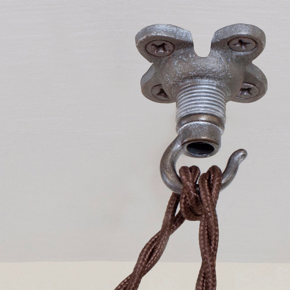 Swag Hook Antique Silver Patina Pendant Light Ceiling Hook // Plant Hook Wall Hook Jewelry Hook Christmas Stocking Hook