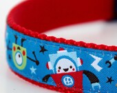 Lost in Space Dog Collar  / Robots / Adjustable / 3/4 inch width /
