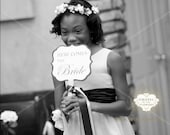 Here Comes the Bride Wedding Sign for your Ring Bearer or Flower Girl to Carry Down the Aisle