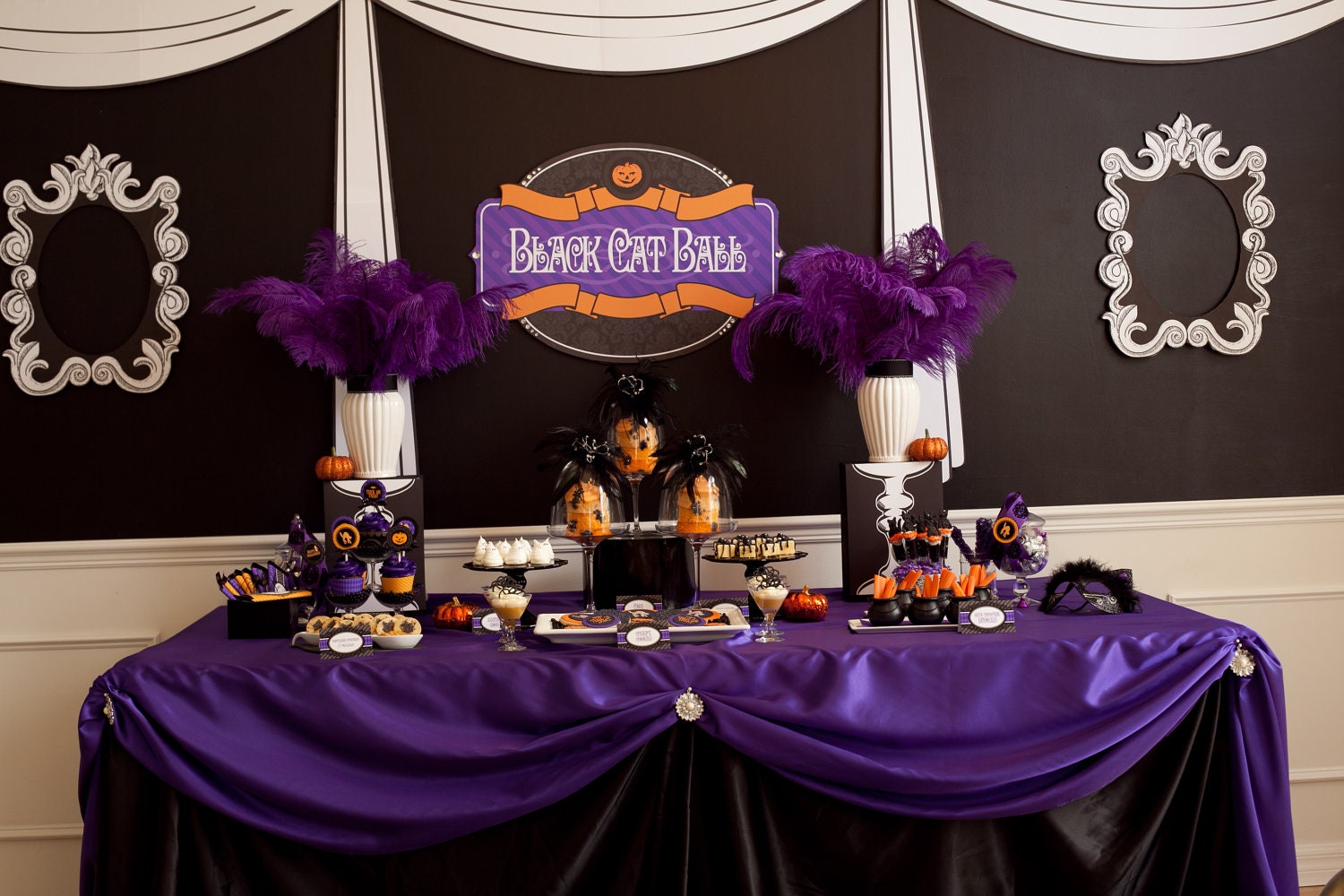 Halloween Black Cat Ball Printable Party - as seen on Hostess With the Mostess