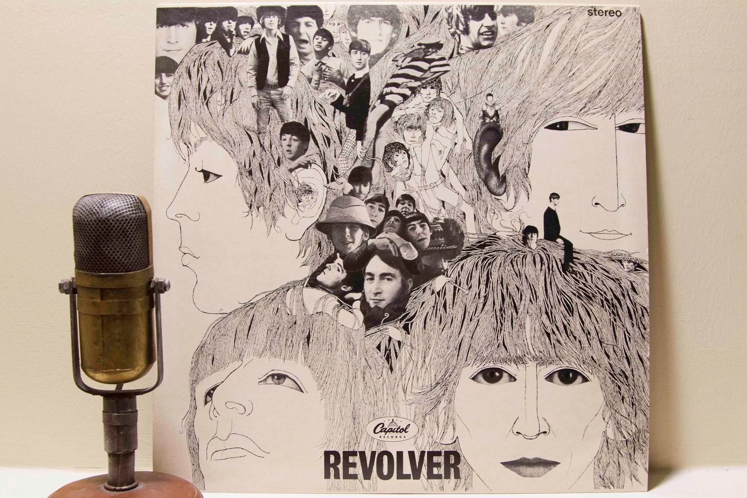 The Beatles Vinyl Record Album 1960's Classic Vintage LP "Revolver" (1978 Purple Label re-issue), Black and White