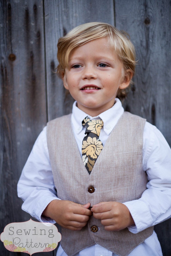 INSTANT DOWNLOAD- Connor Vest (Sizes 12/18 months to Size 8) Sewing E-Pattern and Tutorial