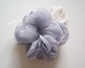 Gray Flower Headpiece - Bridal Flower Headpiece - Bridesmaid Flower Headpiece - Flower Fascinator Bridal