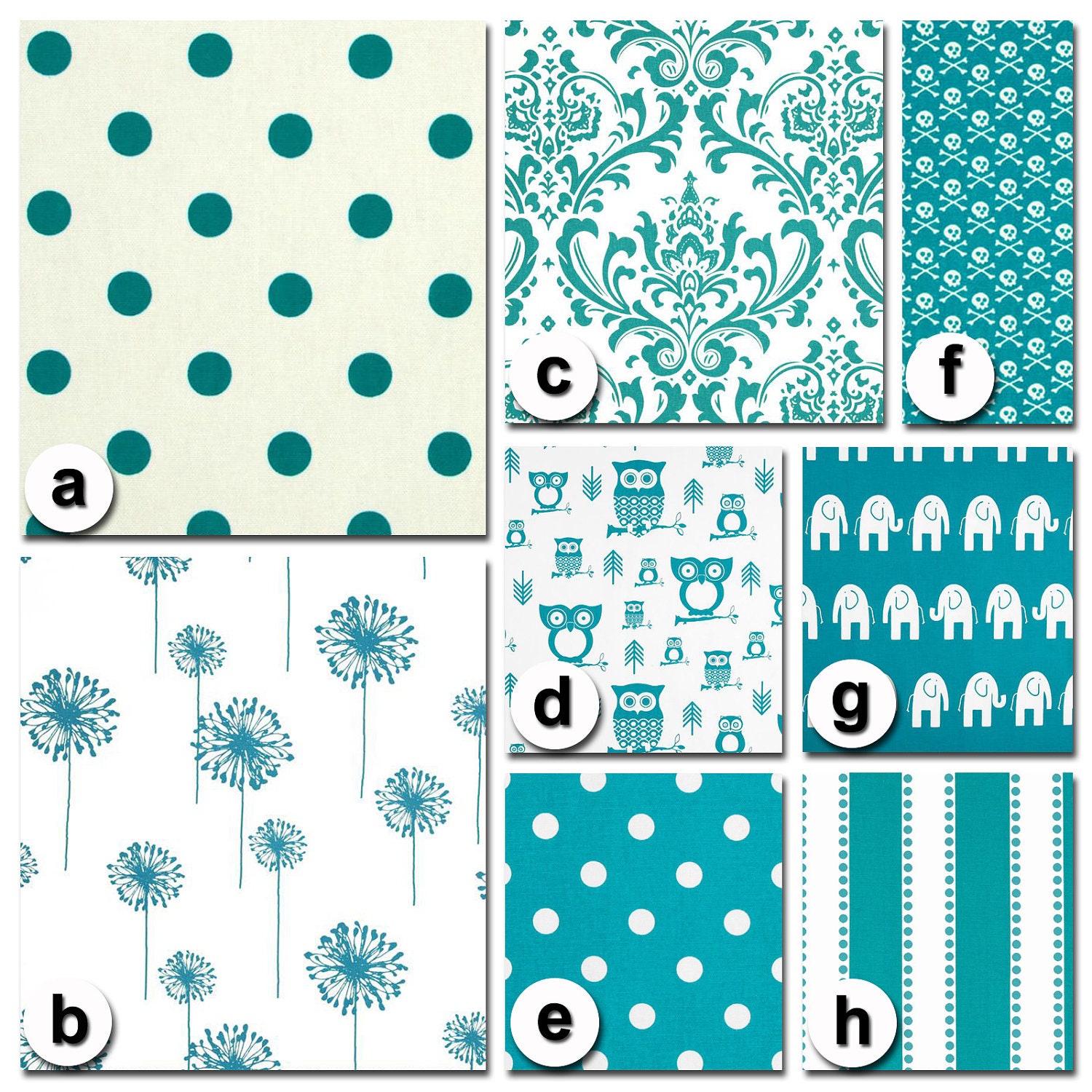 Custom Crib Bedding You Design   Bumper and Bedskirt in turquoise