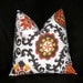 Pillow SUZANI 18 inch tangerine ONE Decorator Pillow Cover orange, brown, white, sweet potato Geometric Modern 18"