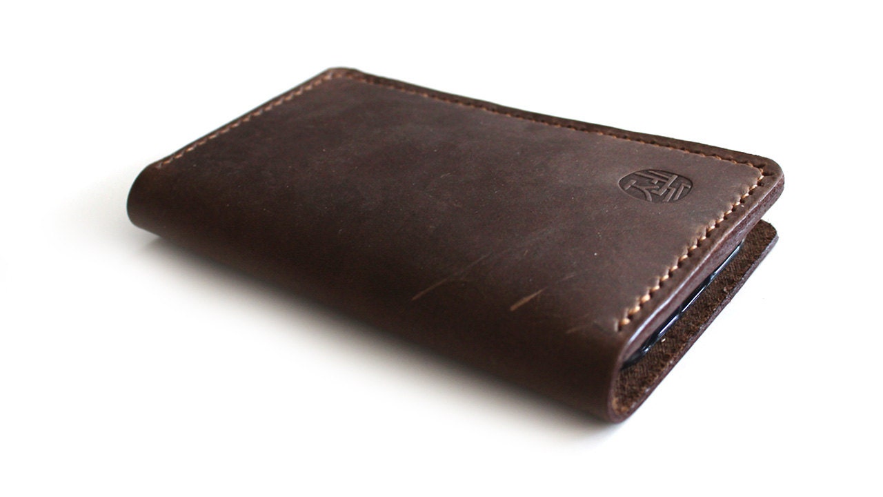 NEW iphone 5 wallet with silicone case in SOIL BROWN (Free Monogramming)