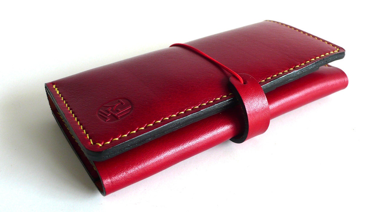 Hand stitched Sleeve Wallet for Galaxy S3/ S4 / Nexus 4 / HTC 1 (RED)