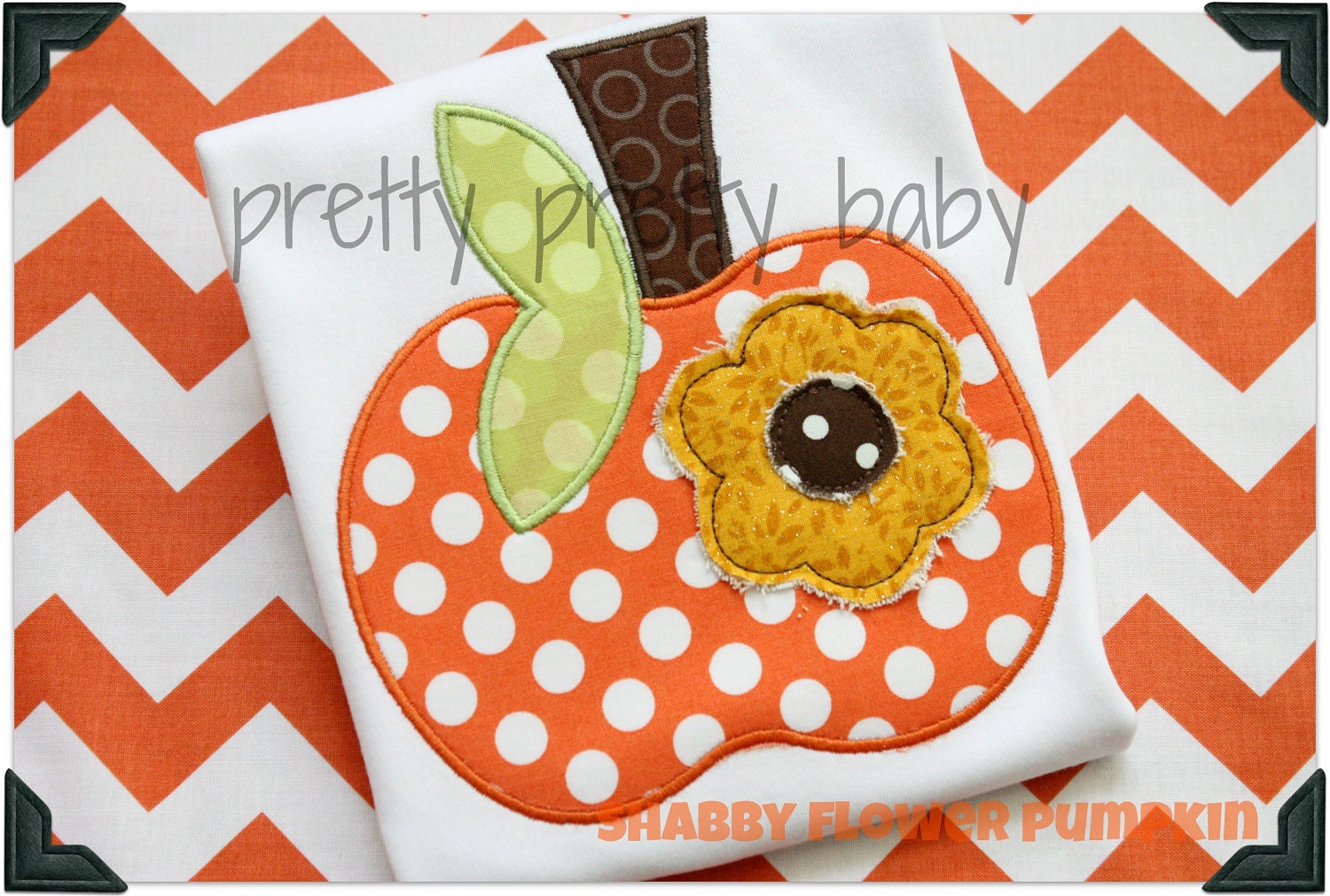 pretty shabby flower pumpkin shirt RESERVED for lpendley18