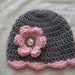 Crochet Baby Diaper Cover Hat Set, Newborn Diaper Cover, Infant Diaper Cover Set, Children, Gray -Pink, Photo Prop, Gift