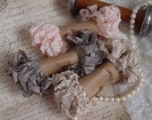 Shabby Wrinkled LYDIA ribbon bundle, 15 yards