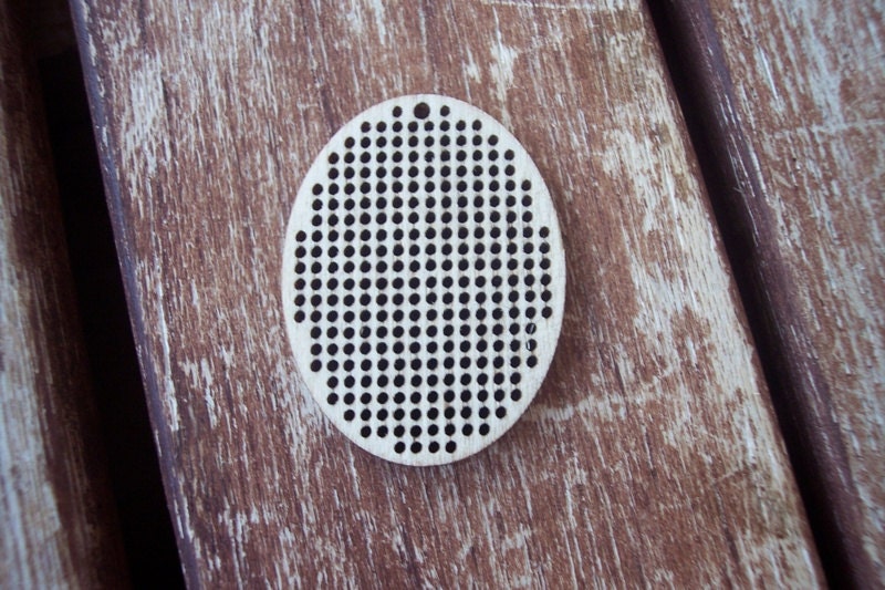DO IT YOURSELF. Wood Needlecraft Pendant, Brooch, Necklace or Earring -2 pieces Blanks-