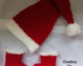 Newborn Santa Set Boots Hat Photo Prop OFG team team madcap