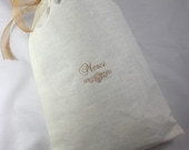 Set of 10 Wedding Favor Gift Bags - 8x12 inch - You choose ink color and ribbon color