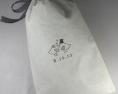 Wedding Bridal Dance Money Bag - 8x12 inch - Lovebirds with Date - You choose ink color and ribbon color Il_170x135
