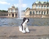 Spaniel Sculpture - needlefelted springer spaniel ready to ship collectible soft sculpture animal