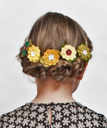 Felt Flowers- Flower Hair Clips in Fall Colors, set of three, YOU CHOOSE - giddyupandgrow