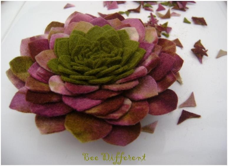 FREE SHIPPING - Unique Felt Flower Brooch