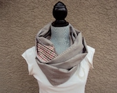 SALE Grey cotton with Holiday wool Scarf