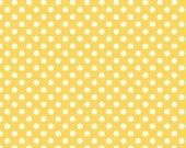 Yellow and White Small Polka Dot Cotton For Riley Blake, 1 Yard