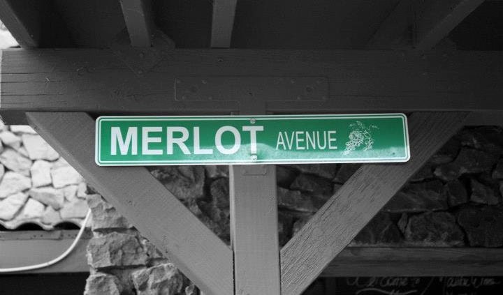Merlot Sign, Black and white photograph, 8x10"
