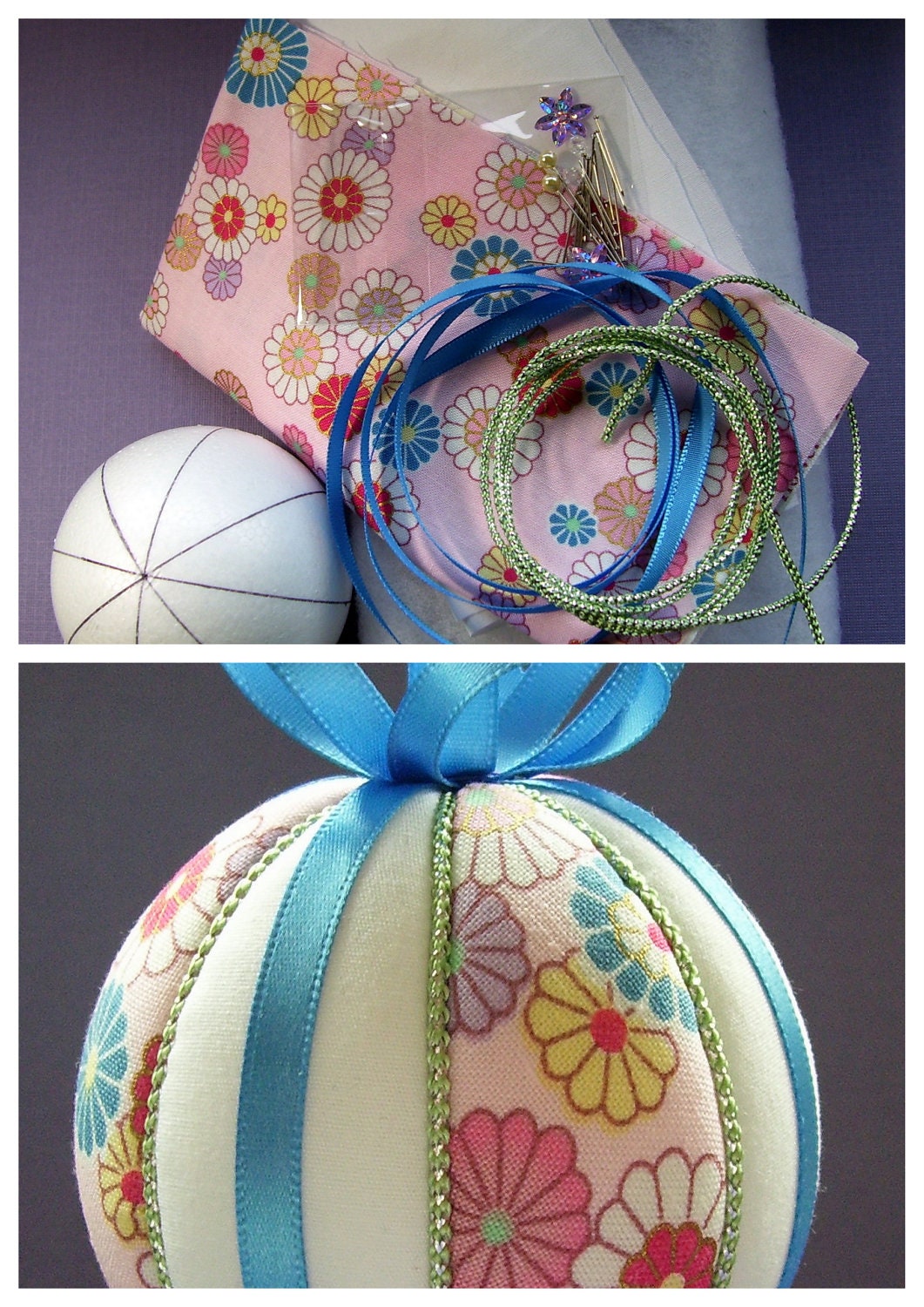 Kimekomi Ornament Kit - Pastel Kiku
