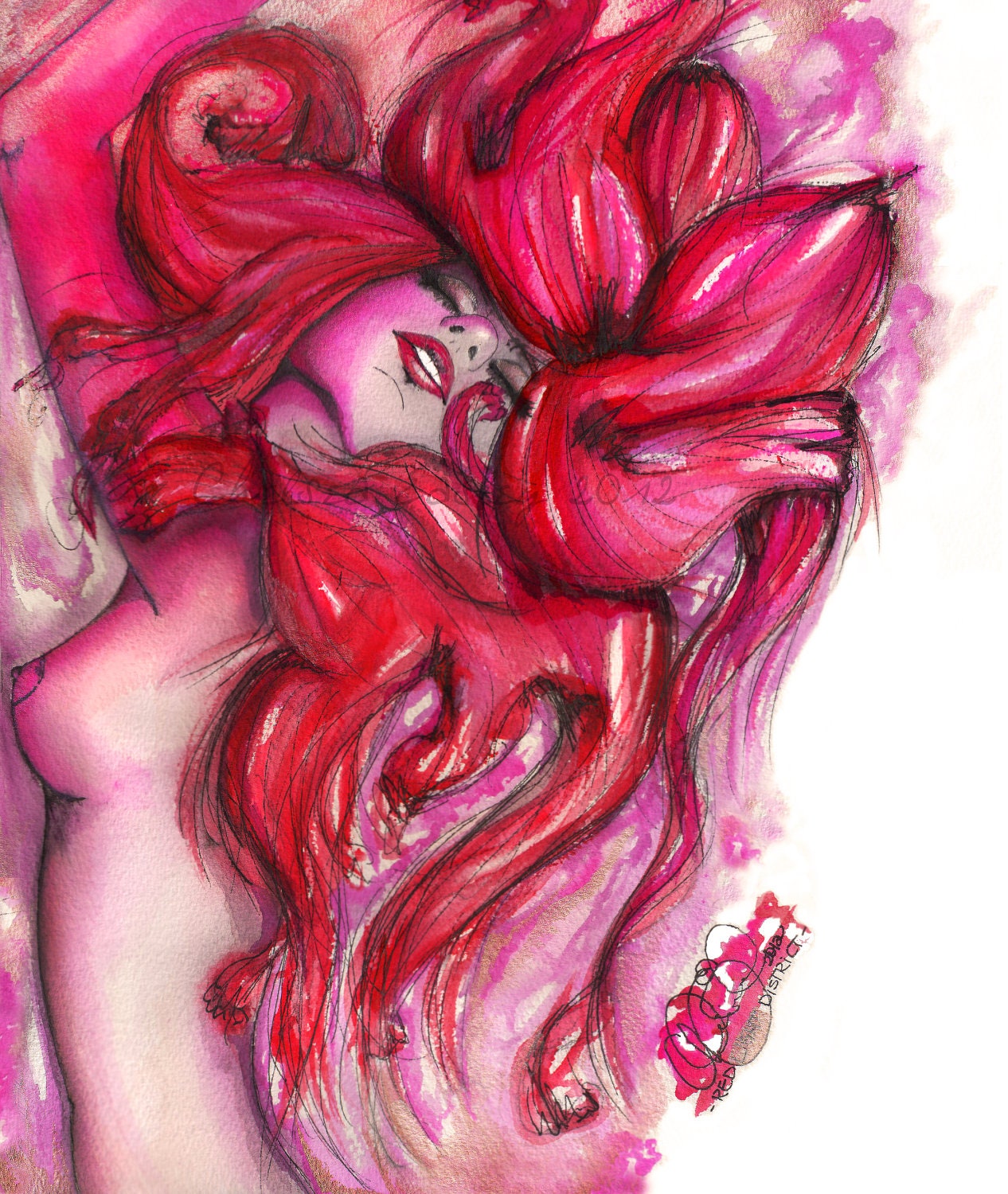 Red Light District     - original edition -    fashion illustration art print --