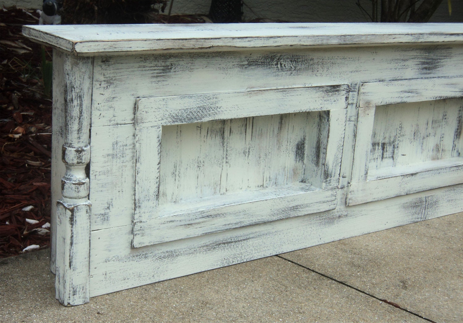 Wall Mount Rustic Full Size Or Queen Size Headboard,  Mantle Style Display Shelf, YOU CHOOSE COLOR