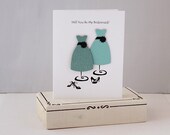 Customized BRIDESMAID wedding card in a classic style, bridal party card handmade paper goods wedding shabby chic girlfriend sister invite