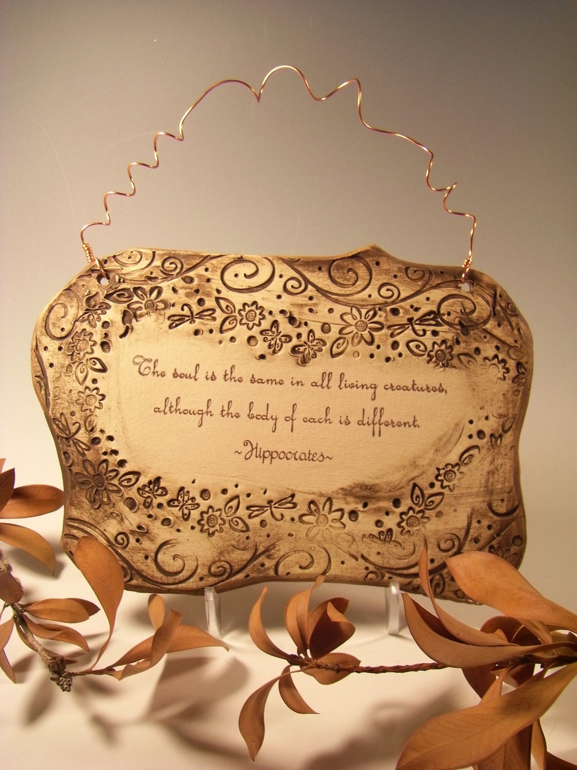 Inspirational Hippocrates Quote Ceramic Plaque