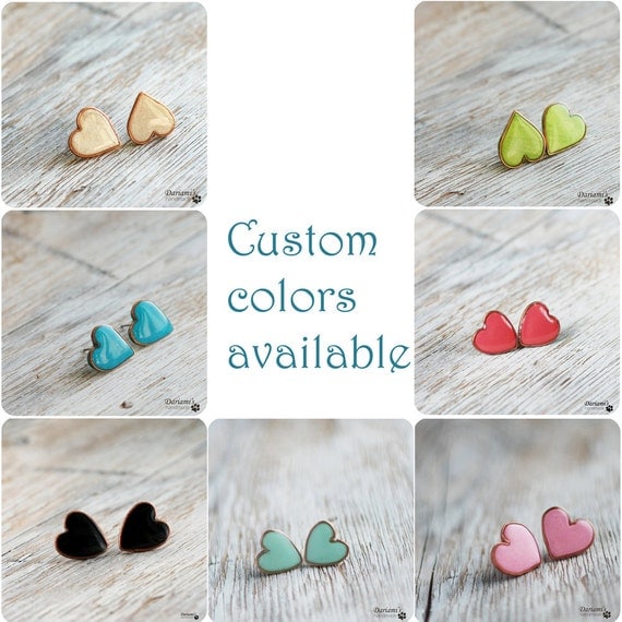 Earring Studs - Mint Hearts