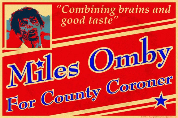 Political zombie yard sign,