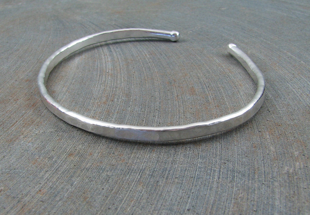 Mens silver cuff bracelet manlet rugged elegance minimalist modern simple