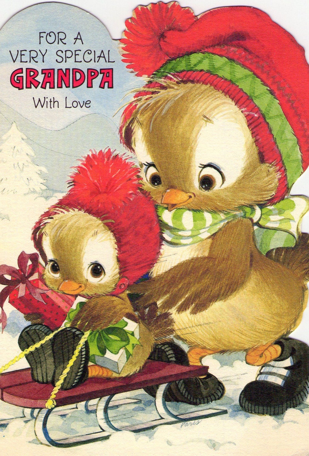 Retro Christmas Card for Grandpa