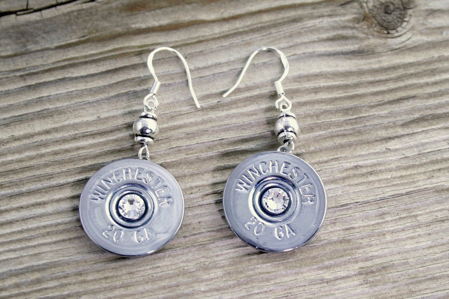 Gauge Earrings on 20 Gauge Nickel Bullet Dangle Earrings By Bulletdesigns On Etsy