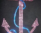 Sorority DELTA Rhinestone Anchor Iron On NAUTICAL Anchor Greek Sorority Symbols