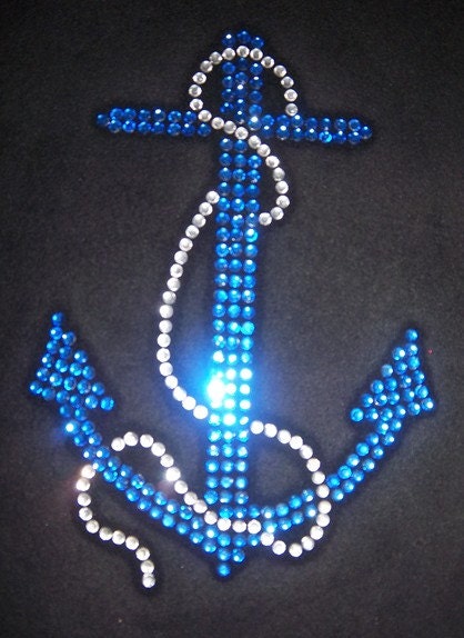 Sorority DELTA Rhinestone Anchor Iron On NAUTICAL Anchor Greek Sorority Symbols