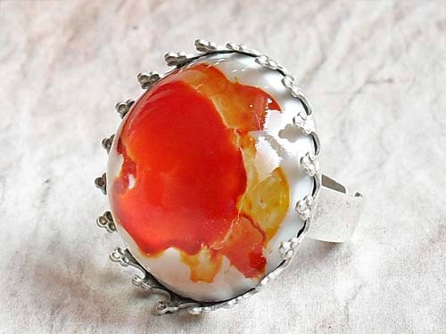 Watercoloring Abstract Orange Ring