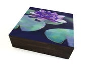 Wood Block Print - Wall Decor - Art Block - Water Lily Pond Painting - 8x8 Art Print - Home Decor Housewares