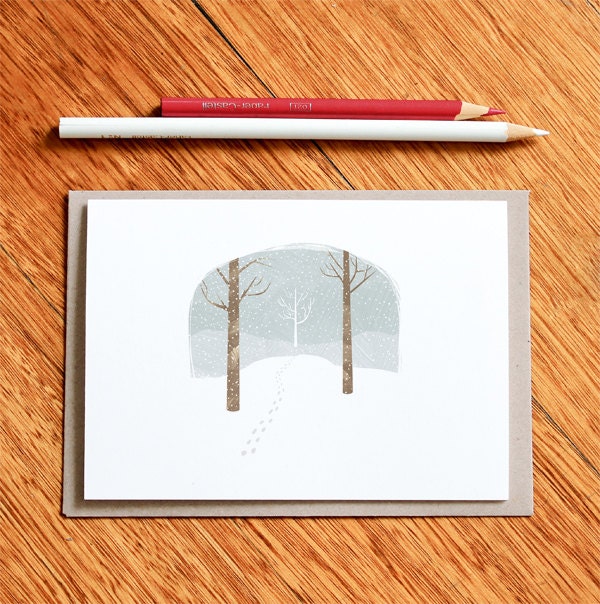 Winter Bell Jar - Greeting Card - Christmas Card