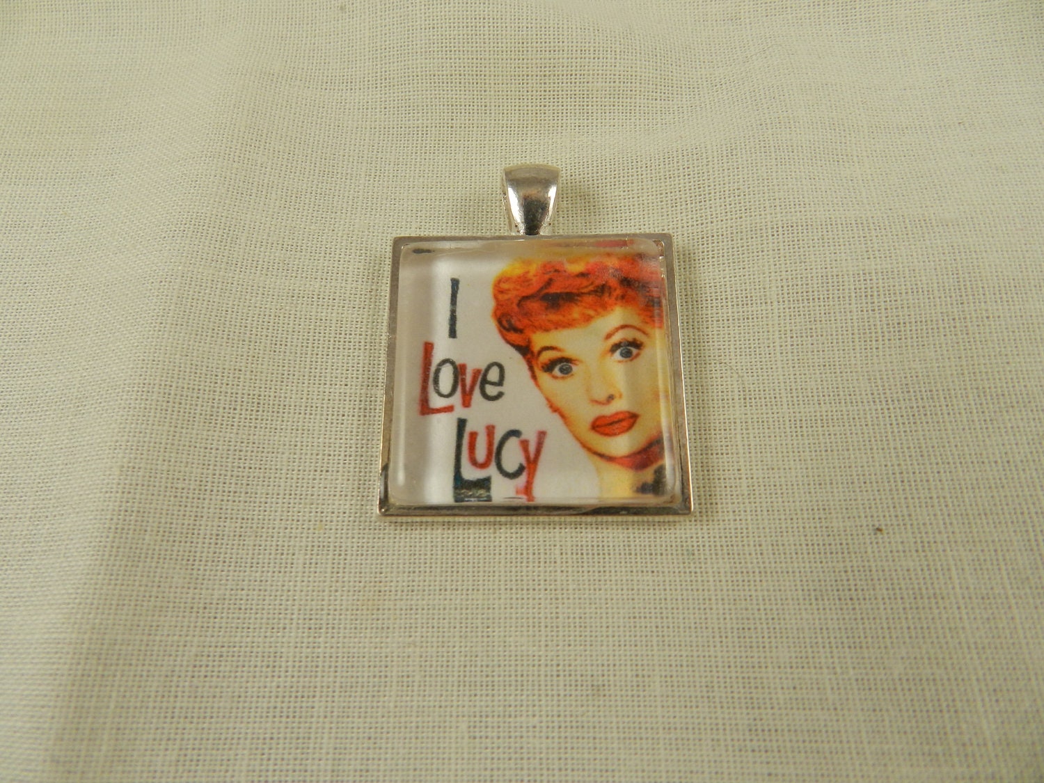 Glass Tile Pendant Necklace I Love Lucy Nostalgia